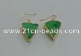 NGE270 18*22mm - 20*22mm triangle druzy agate earrings