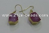 NGE323 10*14mm - 12*16mm freeform druzy agate gemstone earrings