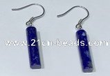 NGE411 5*18mm tube lapis lazuli earrings wholesale