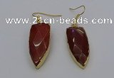 NGE5068 12*35mm - 15*40mm arrowhead red rabbit hair pendants