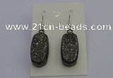 NGE5141 10*22mm - 12*25mm freeform plated druzy quartz earrings