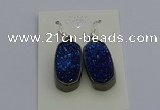 NGE5147 10*22mm - 12*25mm freeform plated druzy quartz earrings