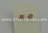 NGE5180 5*8mm - 6*10mm nuggets plated druzy quartz earrings