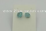NGE5184 5*8mm - 6*10mm nuggets plated druzy quartz earrings