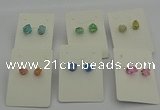 NGE5190 5*8mm - 6*10mm nuggets plated druzy quartz earrings