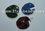 NGP1102 30*40 - 45*65mm freeform druzy agate pendants with brass setting