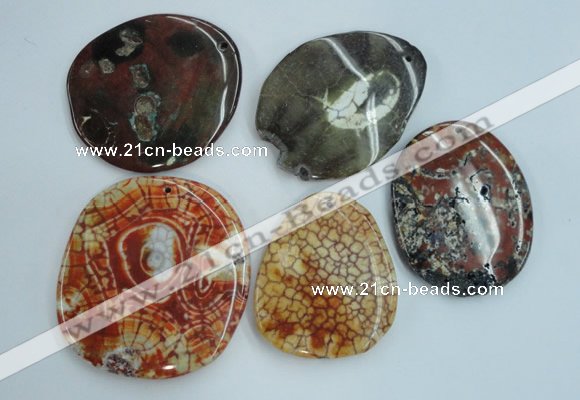 NGP1278 45*55mm - 60*70mm freeform agate gemstone pendants wholesale