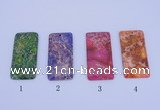 NGP135 5pcs 30*60mm rectangle dyed imperial jasper gemstone pendants