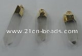 NGP1351 10*45mm - 15*65mm faceted nuggets white crystal pendants