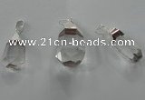 NGP1356 15*30mm - 20*35mm faceted nuggets white crystal pendants