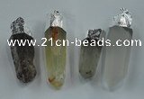 NGP1549 15*45mm - 20*65mm faceted nuggets mixed quartz pendants
