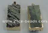 NGP1555 16*35mm - 18*40mm rectangle druzy agate pendants