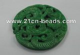 NGP1619 66*67mm Carved dyed natural hetian jade pendants wholesale