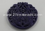NGP1631 65*65mm Carved dyed natural hetian jade pendants wholesale