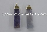 NGP1729 15*55mm trapezoid agate gemstone pendants wholesale