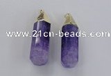 NGP1736 17*60mm faceted nuggets agate gemstone pendants wholesale