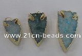 NGP1749 20*30mm - 25*50mm arrowhead druzy agate gemstone pendants