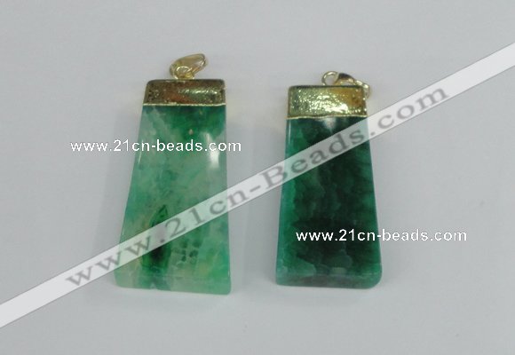 NGP1909 18*40mm - 20*50mm trapezoid agate gemstone pendants
