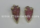 NGP1940 20*30mm - 25*50mm arrowhead druzy agate gemstone pendants
