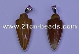 NGP2058 15*40mm - 18*45mm arrowhead striped agate pendants
