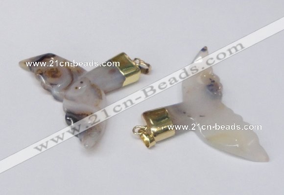 NGP2223 38*55mm - 40*60mm fishtail montana agate gemstone pendants