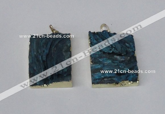 NGP2250 30*40mm - 40*45mm rectangle druzy agate gemstone pendants