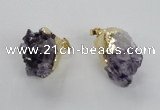 NGP2290 18*25mm - 22*30mm nuggets druzy amethyst pendants
