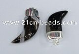 NGP2375 20*48mm - 22*50mm oxhorn agate gemstone pendants
