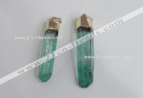NGP2422 10*45mm - 12*55mm sticks dyed white crystal pendants