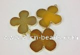 NGP2540 53*53mm - 56*56mm flower agate gemstone pendants