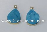 NGP2565 22*30mm teardrop druzy agate gemstone pendants