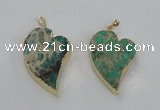NGP2600 25*35mm - 35*45mm heart sea sediment jasper pendants