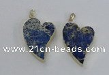 NGP2610 40*50mm - 50*70mm heart sea sediment jasper pendants