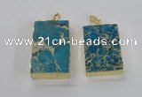 NGP2616 20*40mm - 25*45mm rectangle sea sediment jasper pendants