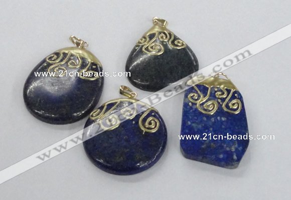 NGP2626 25*35mm - 40*50mm freeform lapis lazuli gemstone pendants