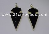 NGP2651 25*48mm - 28*54mm arrowhead agate pendants wholesale