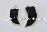 NGP2673 15*35mm – 20*45mm horn druzy agate gemstone pendants