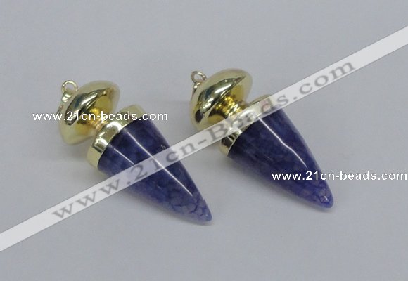 NGP2739 20*45mm - 20*50mm cone agate gemstone pendants wholesale