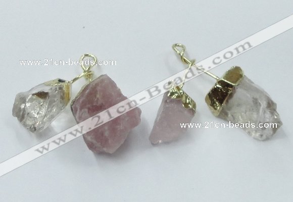 NGP2809 18*25mm - 20*25mm nuggets mixed quartz pendants wholesale