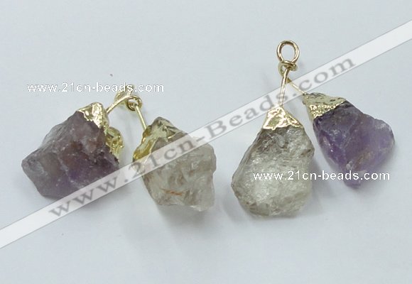 NGP2810 18*25mm - 20*25mm nuggets mixed quartz pendants wholesale