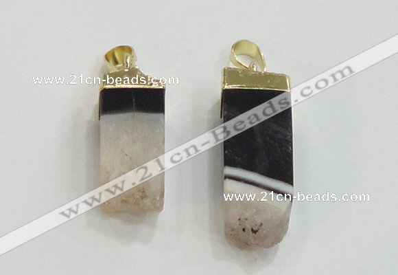 NGP2842 8*20mm - 12*40mm sticks druzy agate gemstone pendants