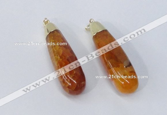 NGP2921 16*58mm - 18*60mm teardrop agate gemstone pendants