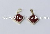 NGP3010 12*12mm diamond agate gemstone pendants wholesale