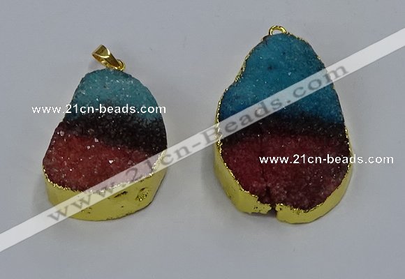NGP3043 25*35mm – 30*40mm freeform druzy agate pendants