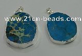 NGP3059 25*35mm – 35*45mm freeform sea sediment jasper pendants