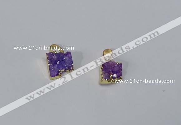 NGP3086 10*12mm - 12*14mm freeform druzy agate pendants wholesale