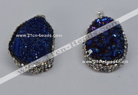 NGP3094 25*35mm – 30*40mm freeform druzy agate pendants