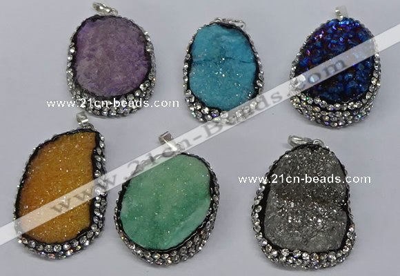 NGP3097 25*35mm – 30*40mm freeform druzy agate pendants
