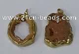 NGP3142 25*35mm - 40*50mm freeform plated druzy agate pendants