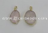 NGP3270 18*25mm - 30*35mm freeform rose quartz pendants